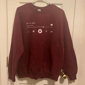 “All Too Well” Taylor Swift crewneck maroon sweatshirt